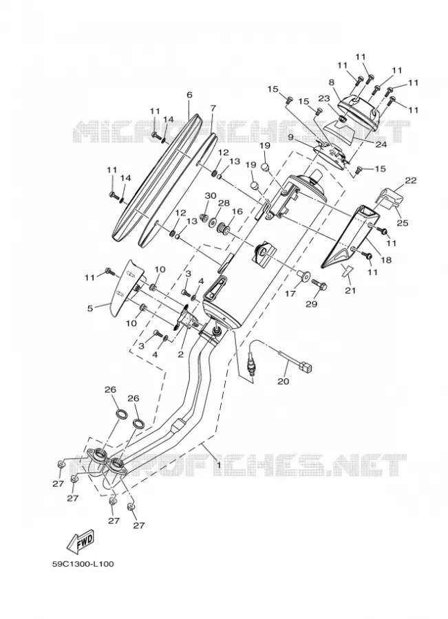 ECHAPPEMENT Yamaha SCOOTER 530 2012 TMAX  XP500