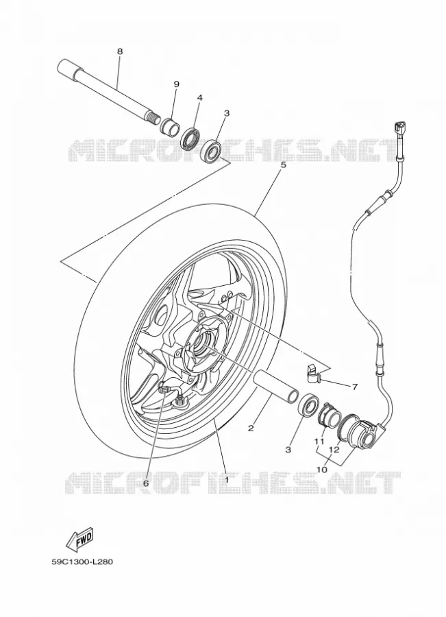 ROUE AVANT Yamaha SCOOTER 530 2012 TMAX  XP500