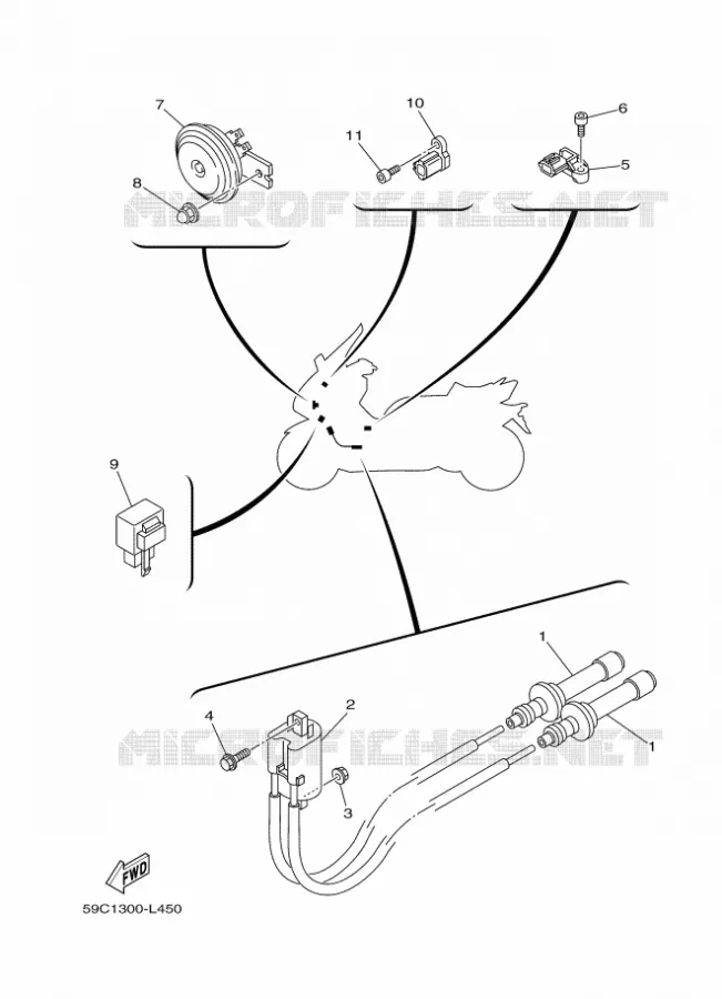 PARTIE ELECTRIQUE 2 Yamaha SCOOTER 530 2012 TMAX  XP500