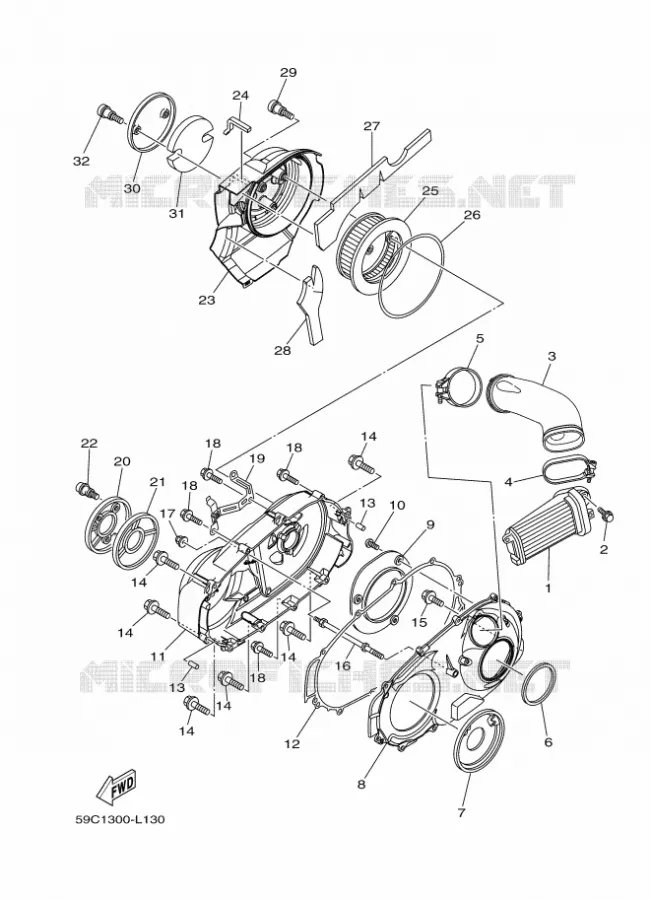 CARTER - MOTEUR 2 Yamaha SCOOTER 530 2012 TMAX  XP500