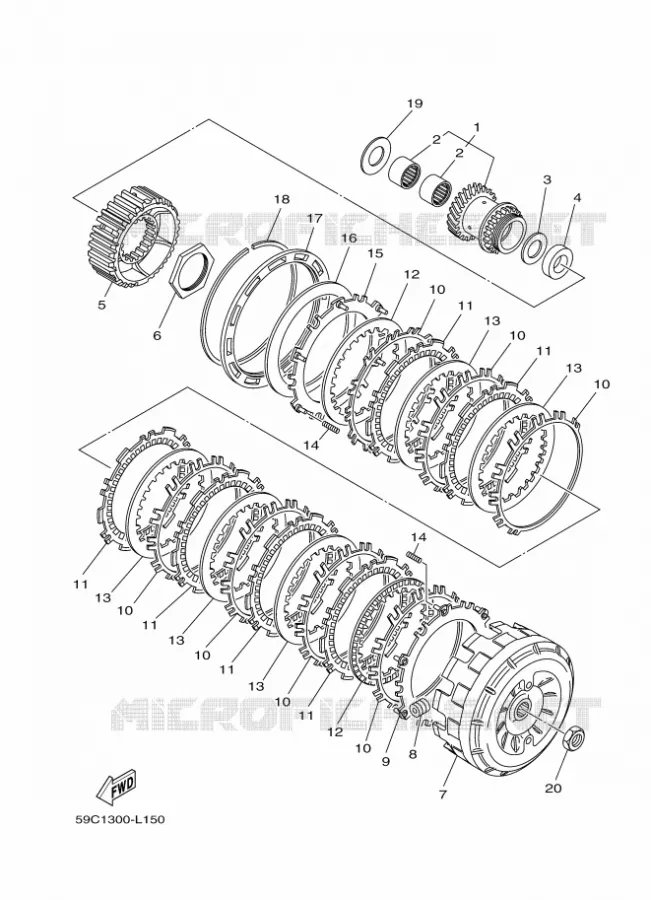 EMBRAYAGE DE DEMARREUR Yamaha SCOOTER 530 2012 TMAX  XP500
