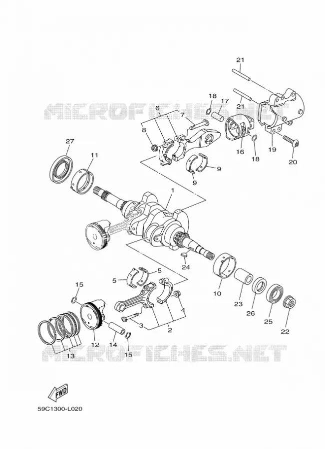 VILEBREQUIN / PISTON Yamaha SCOOTER 530 2012 TMAX  XP500