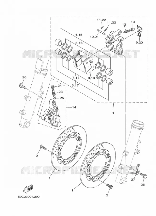 ETRIER DE FREIN AVANT Yamaha SCOOTER 530 2012 TMAX ABS  XP500A