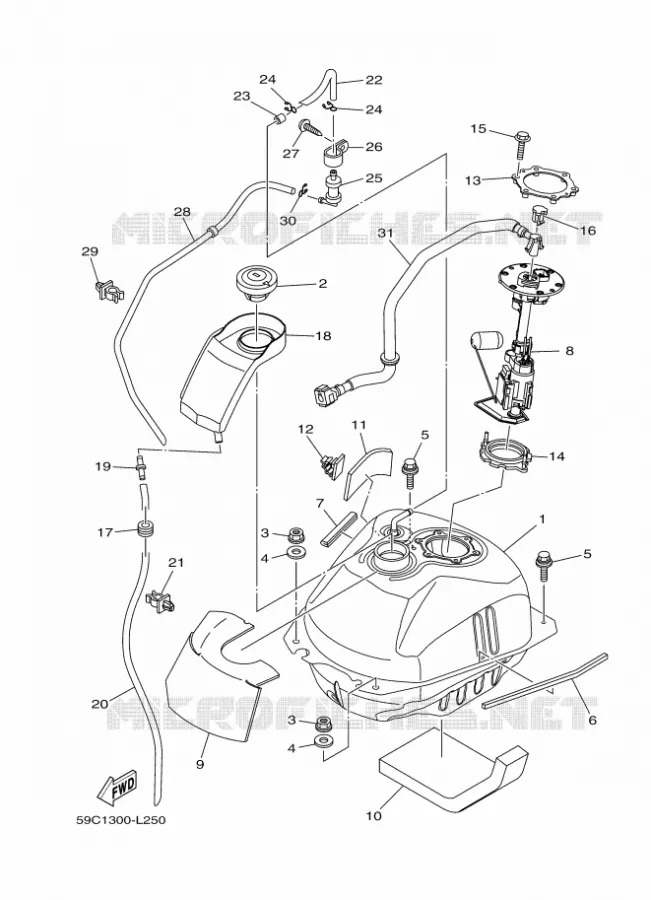 RESERVOIR A ESSENCE Yamaha SCOOTER 530 2012 TMAX ABS  XP500A