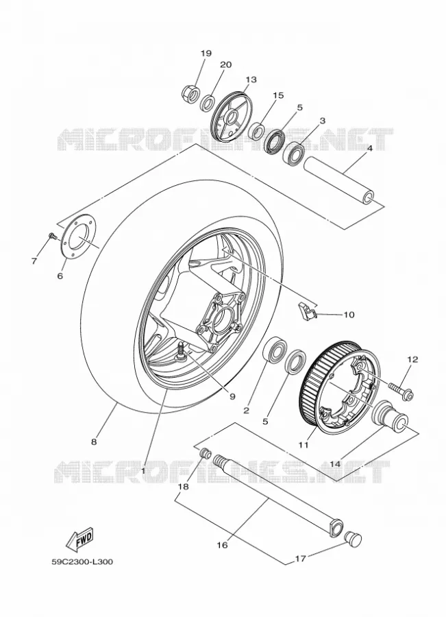 ROUE ARRIERE Yamaha SCOOTER 530 2012 TMAX ABS  XP500A