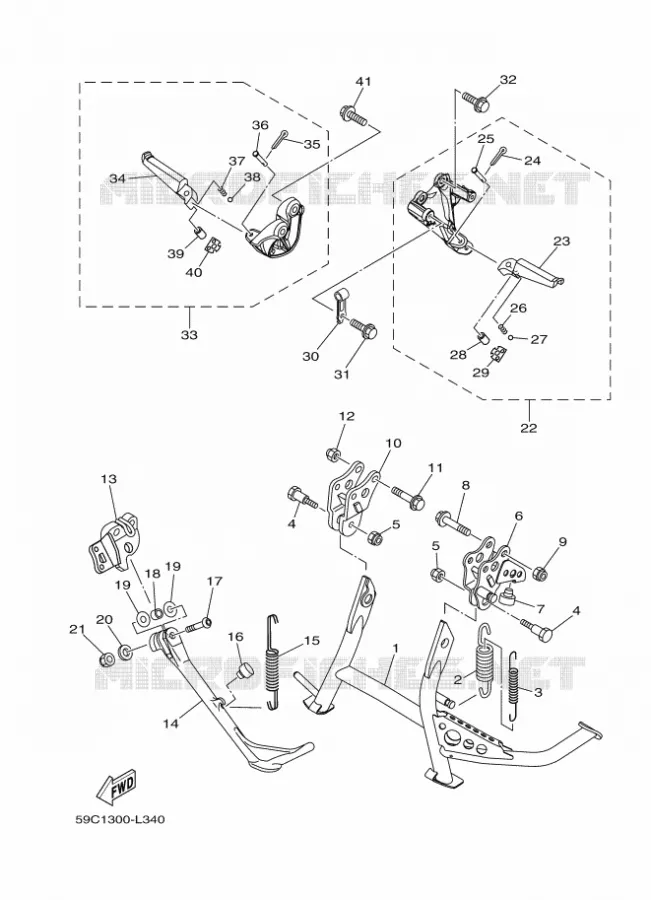 SUPPORT / REPOSE PIEDS Yamaha SCOOTER 530 2012 TMAX ABS  XP500A