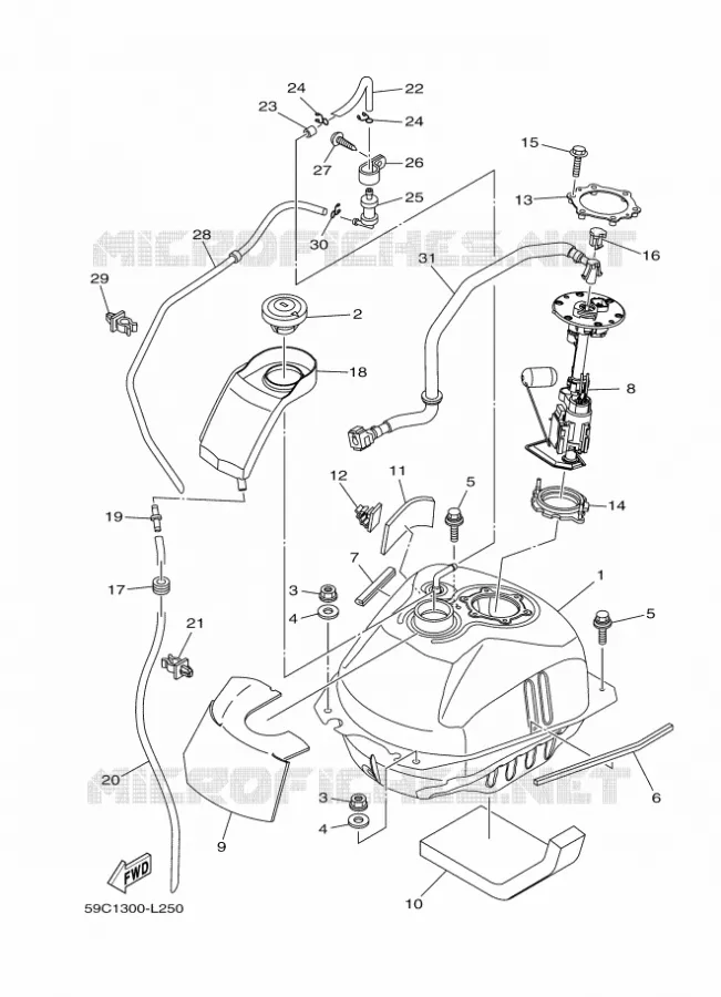 RESERVOIR A ESSENCE Yamaha SCOOTER 530 2012 TMAX ABS  XP500A