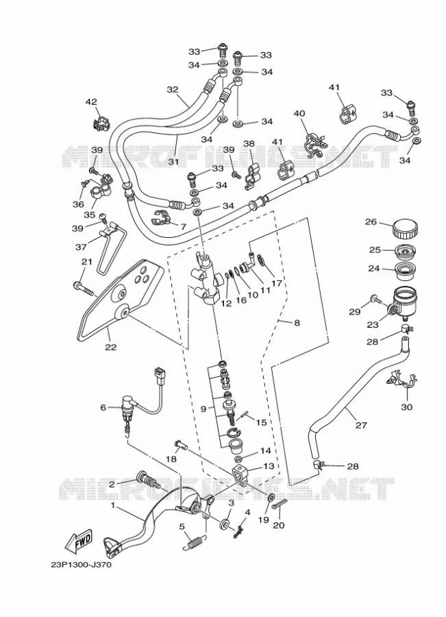MAITRE CYLINDRE DE FREIN ARRIERE Yamaha MOTO 1200 2012 XTZ SUPER TENERE  XT1200Z