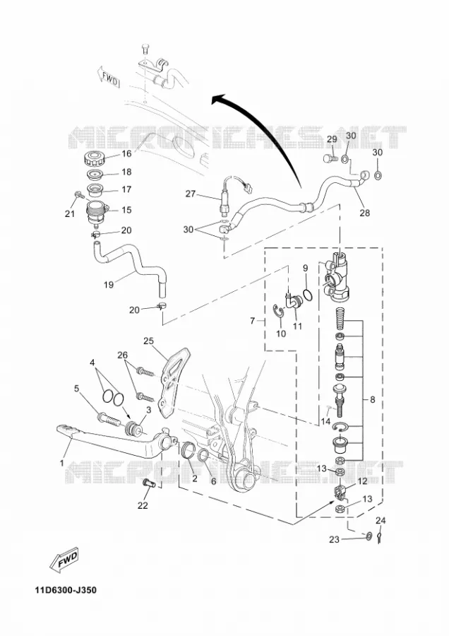 MAITRE CYLINDRE DE FREIN ARRIERE Yamaha MOTO 660 2012 XTZ TENERE  XT660Z TENERE