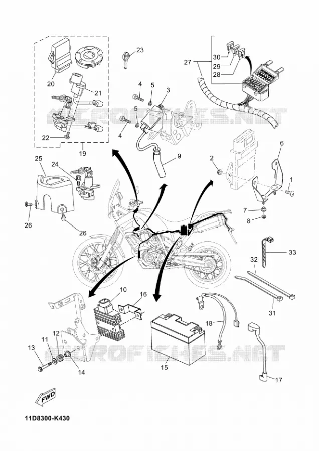 PARTIE ELECTRIQUE 1 Yamaha MOTO 660 2012 XTZ TENERE  XT660Z TENERE