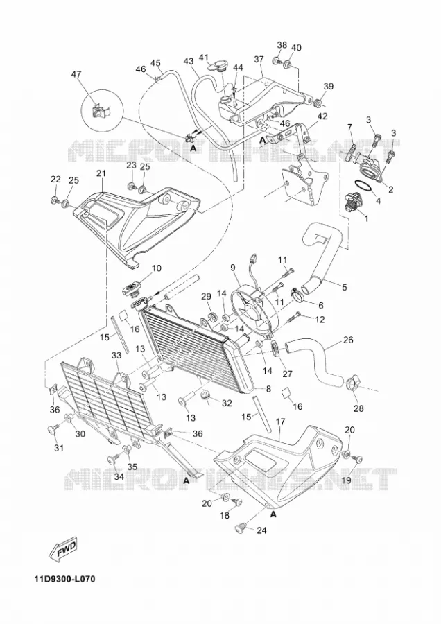 RADIATEUR / DURITES Yamaha MOTO 660 2012 XTZ TENERE  XT660Z TENERE