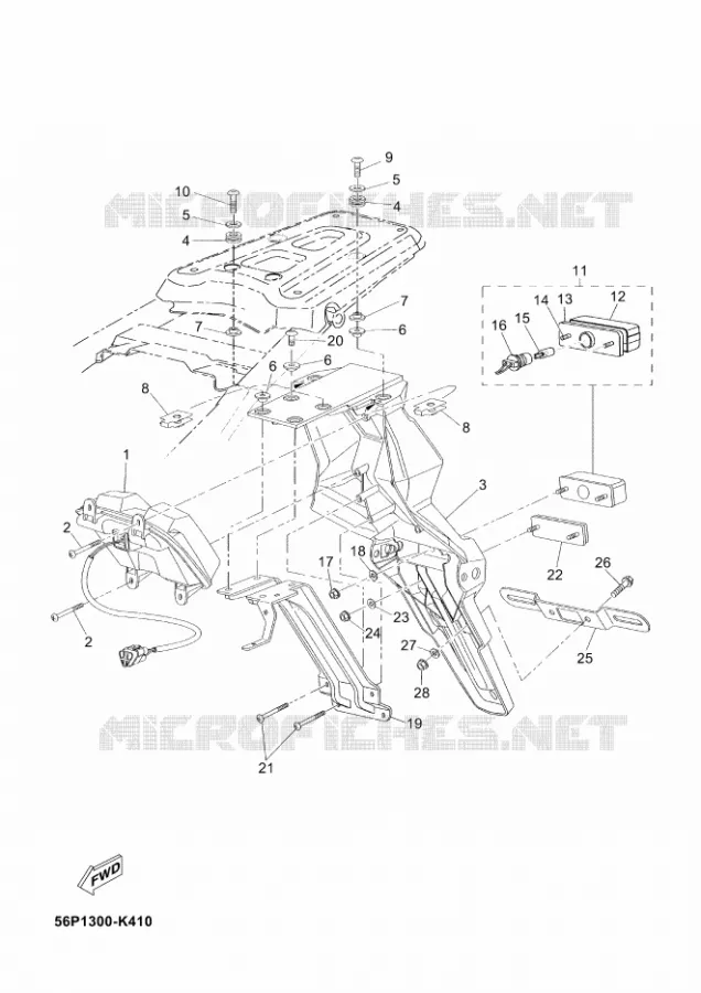 FEU ARRIERE Yamaha MOTO 660 2012 TENERE ABS  XT660ZA