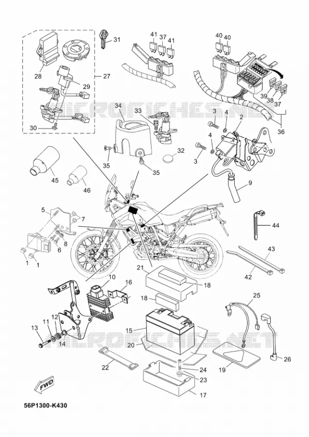 PARTIE ELECTRIQUE 1 Yamaha MOTO 660 2012 TENERE ABS  XT660ZA