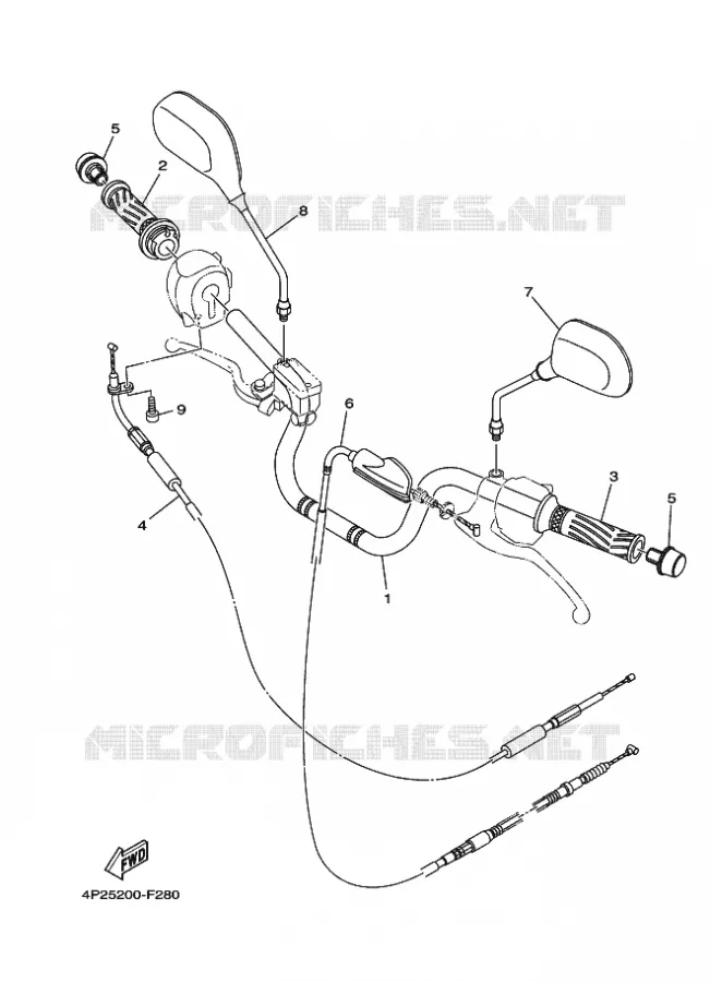 GUIDON ET CABLES Yamaha MOTO 125 2012 YBR  YBR125E