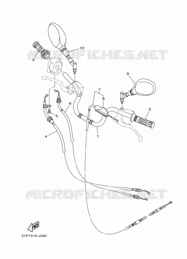 GUIDON ET CABLES Yamaha MOTO 125 2012 YBR  YBR125ED