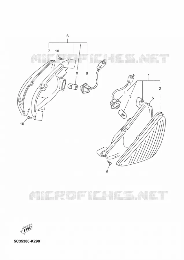 CLIGNOTANT Yamaha SCOOTER 50 2012 OVETTO 4T UBS  YN50FU OVETTO 4+