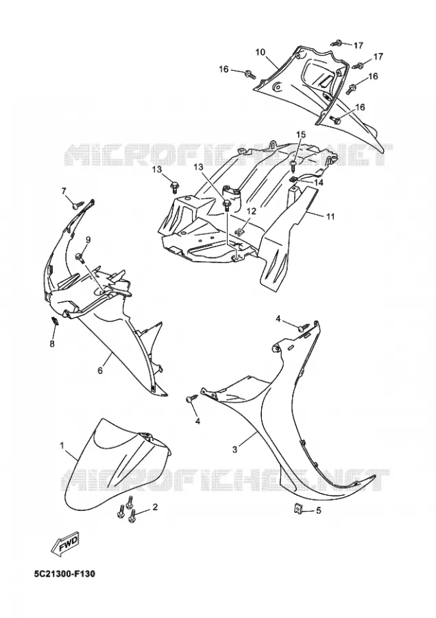 GARDE BOUE Yamaha SCOOTER 50 2012 NEOS  YN50