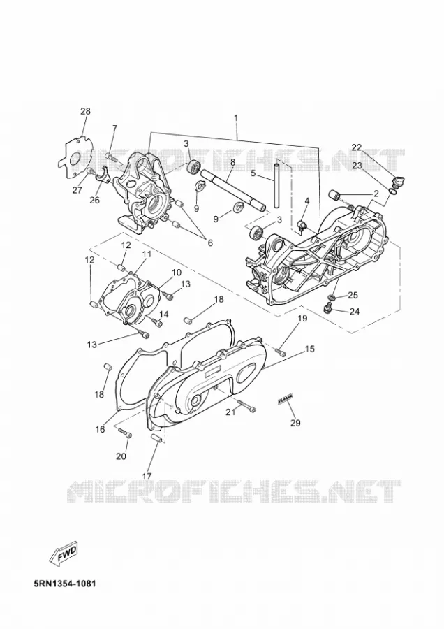 CARTER MOTEUR Yamaha SCOOTER 50 2012 NEOS  YN50