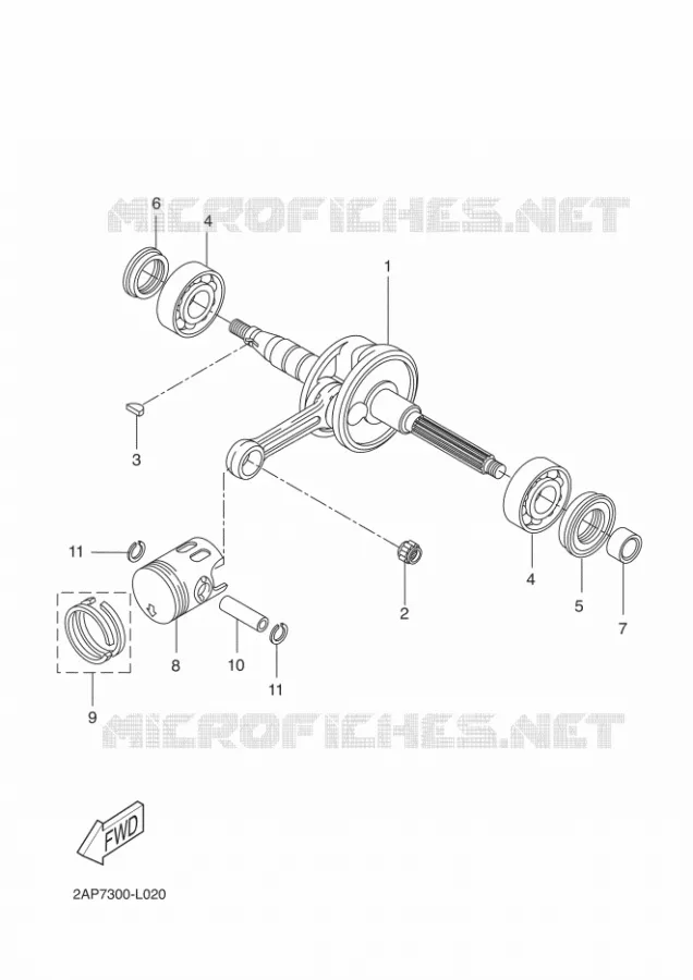 VILEBREQUIN / PISTON Yamaha SCOOTER 50 2012 NEOS  YN50