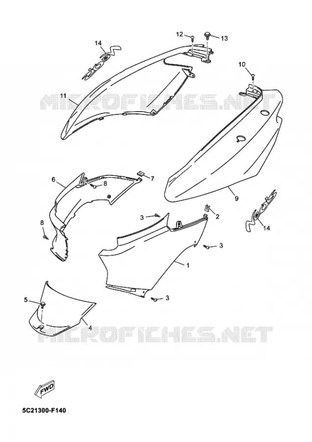 COUVERCLE LATERAL Yamaha SCOOTER 50 2012 NEOS  YN50 NEO'S