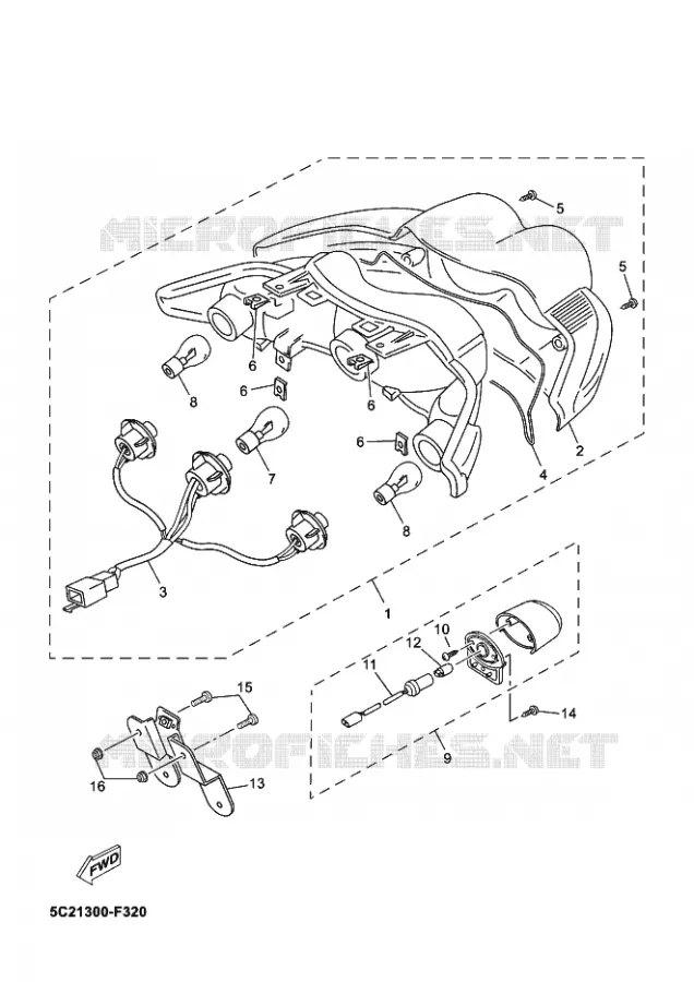 FEU ARRIERE Yamaha SCOOTER 50 2012 NEOS  YN50 NEO'S