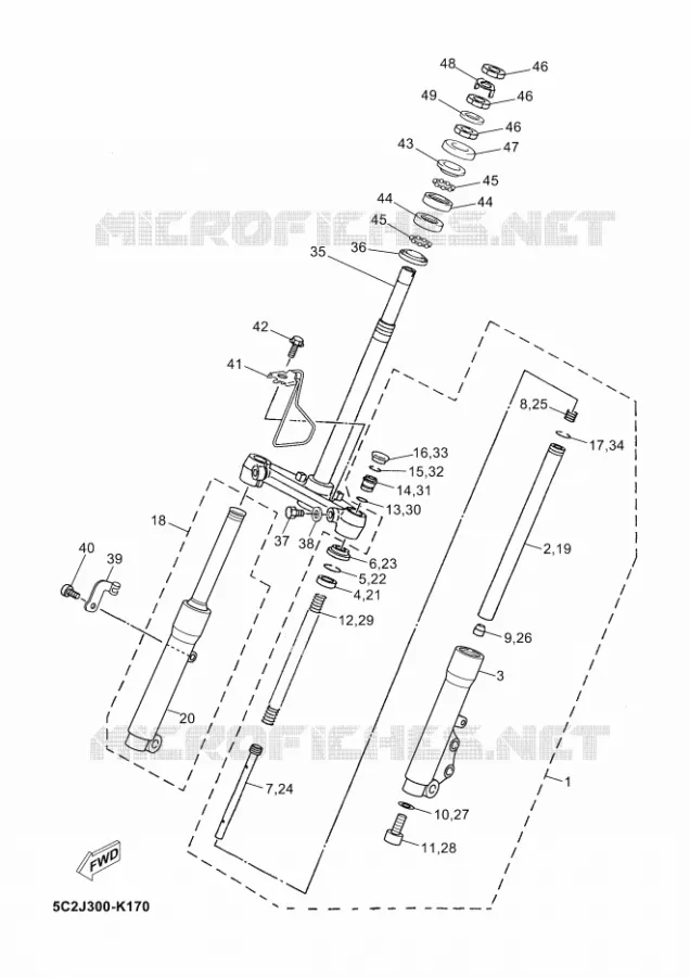 FOURCHE Yamaha SCOOTER 50 2012 NEOS  YN50 NEO'S