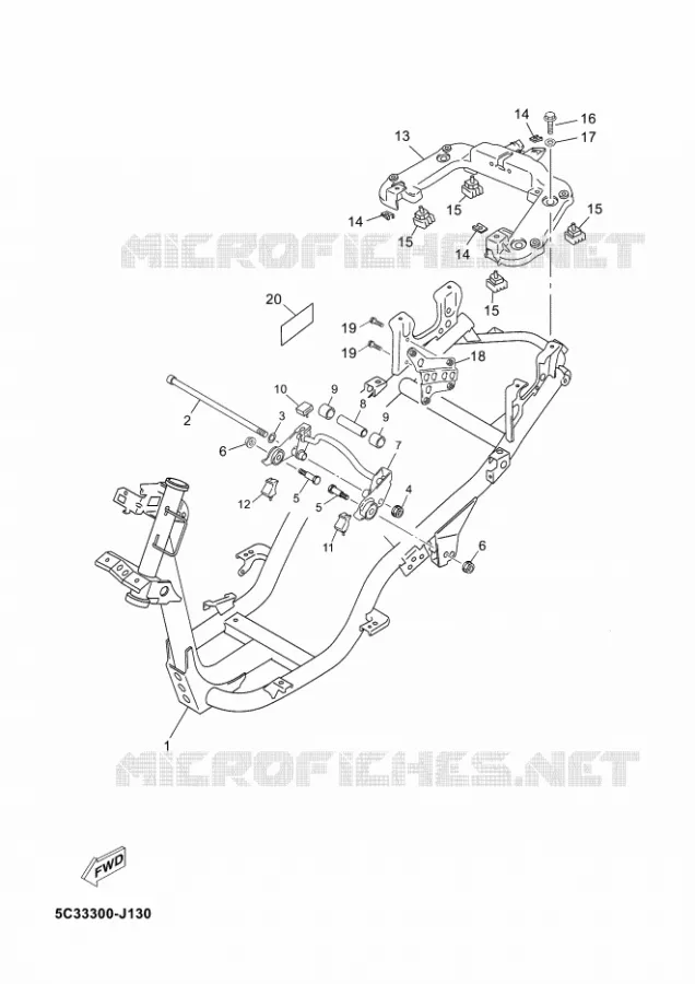 CADRE Yamaha SCOOTER 50 2012 MBK OVETTO 4T  YN50F