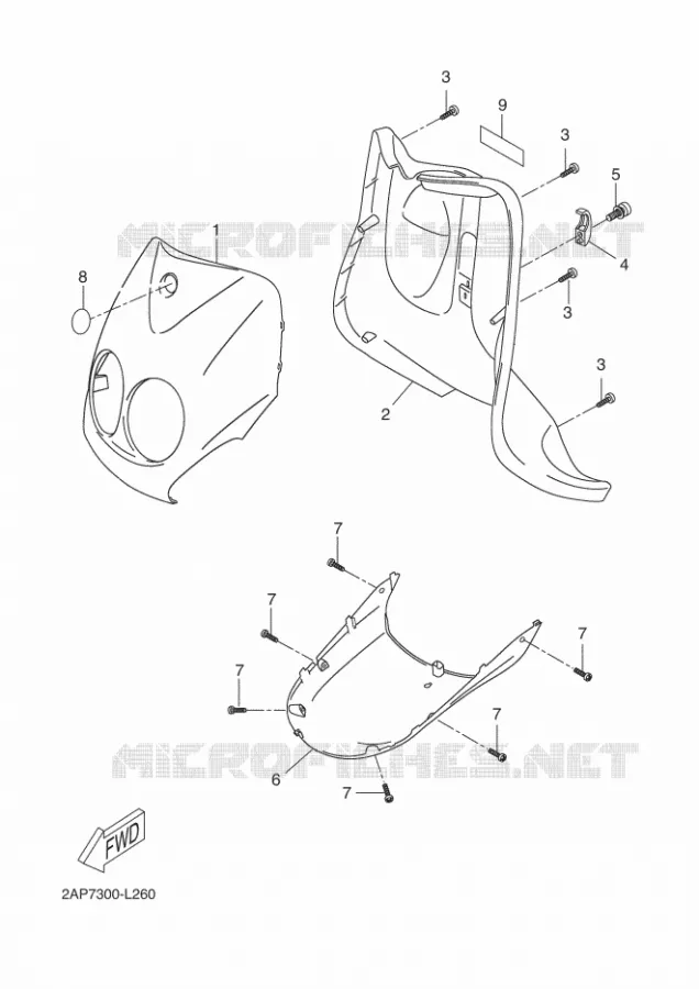 PROTEGE JAMBES Yamaha SCOOTER 50 2012 MBK OVETTO 4T  YN50F
