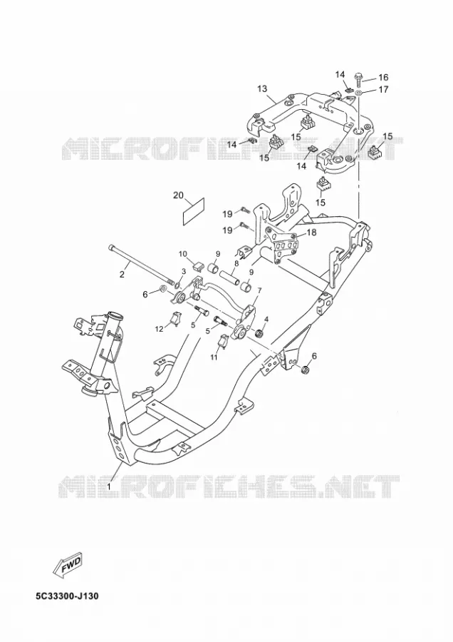 CADRE Yamaha SCOOTER 50 2012 MBK OVETTO 4T  YN50F