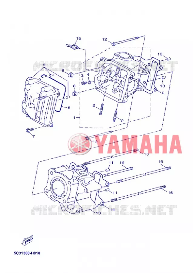 CULASSE Yamaha SCOOTER 50 2012 MBK OVETTO 4T  YN50F 