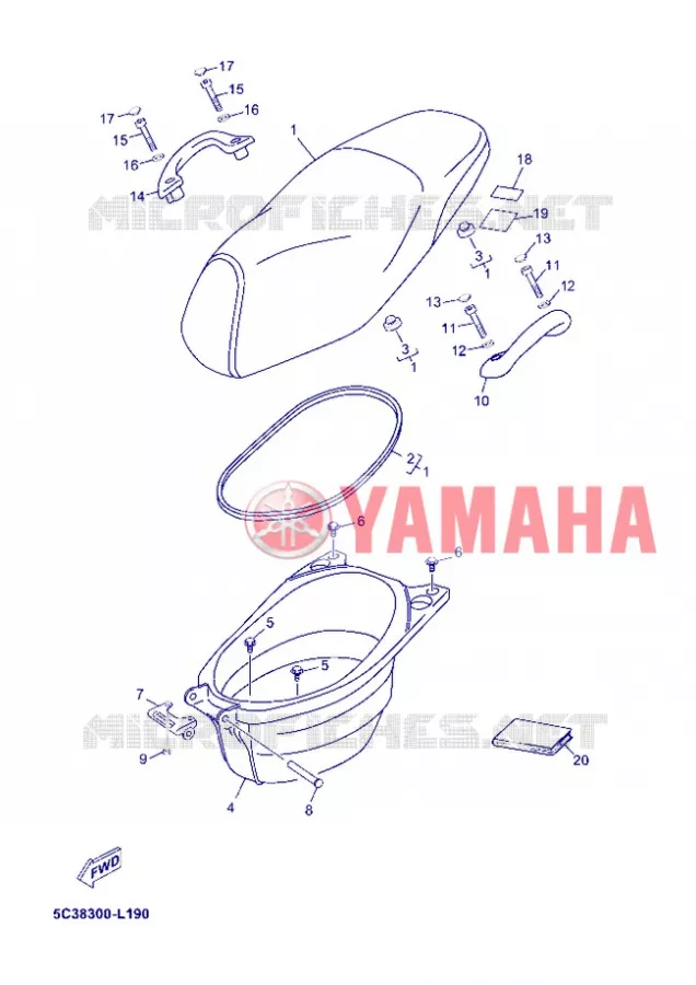 SELLE Yamaha SCOOTER 50 2012 MBK OVETTO 4T  YN50F 