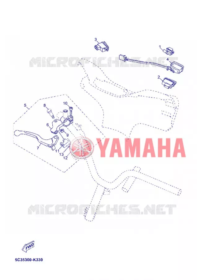 COMMODO / LEVIER Yamaha SCOOTER 50 2012 MBK OVETTO 4T  YN50F