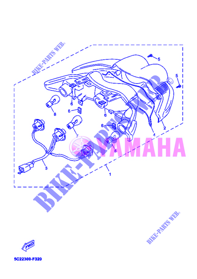 FEU ARRIERE pour Yamaha MBK OVETTO 50 4 TEMPS de 2012
