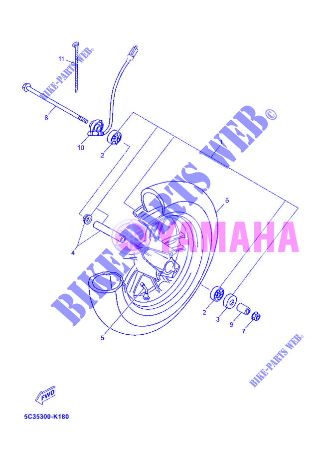 ROUE AVANT pour Yamaha MBK OVETTO 50 4 TEMPS de 2012