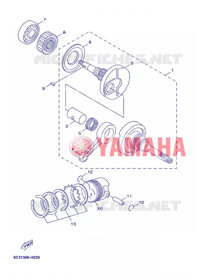 VILEBREQUIN / PISTON Yamaha SCOOTER 50 2012 MBK OVETTO 4T  YN50F