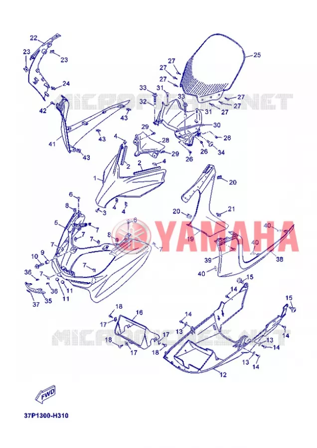 PARE BRISE Yamaha SCOOTER 125 2012 XMAX  YP125R