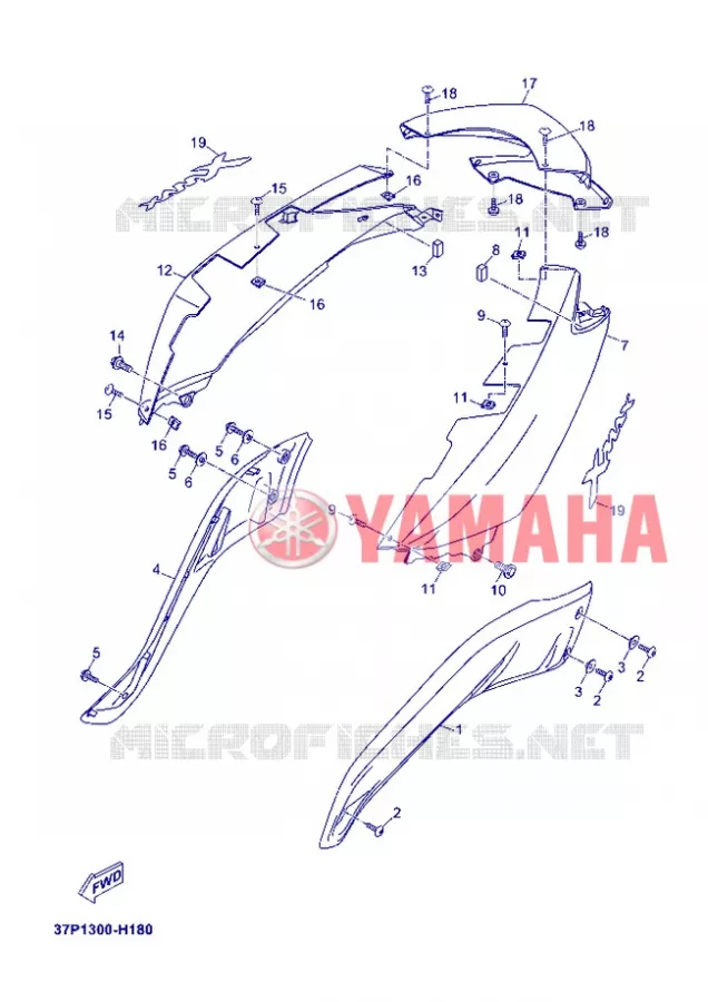 COUVERCLE LATERAL Yamaha SCOOTER 125 2012 XMAX  YP125R X-MAX 125