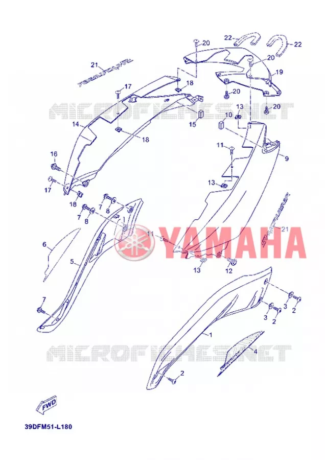 COUVERCLE LATERAL Yamaha SCOOTER 125 2012 SKYCRUISER  YP125R SKYCRUISER 125 SPORT