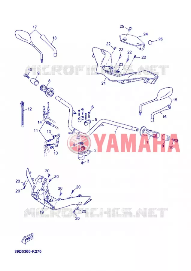 GUIDON ET CABLES Yamaha SCOOTER 125 2012 XMAX ABS  YP125RA