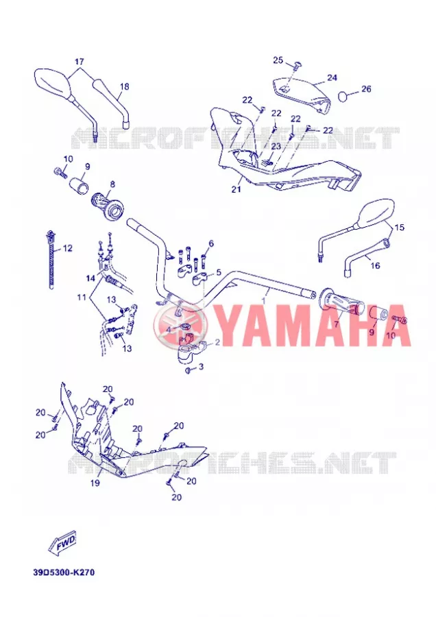 GUIDON ET CABLES Yamaha SCOOTER 250 2012 XMAX  YP250R