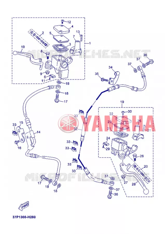 MAITRE CYLINDRE DE FREIN AVANT Yamaha SCOOTER 250 2012 XMAX  YP250R
