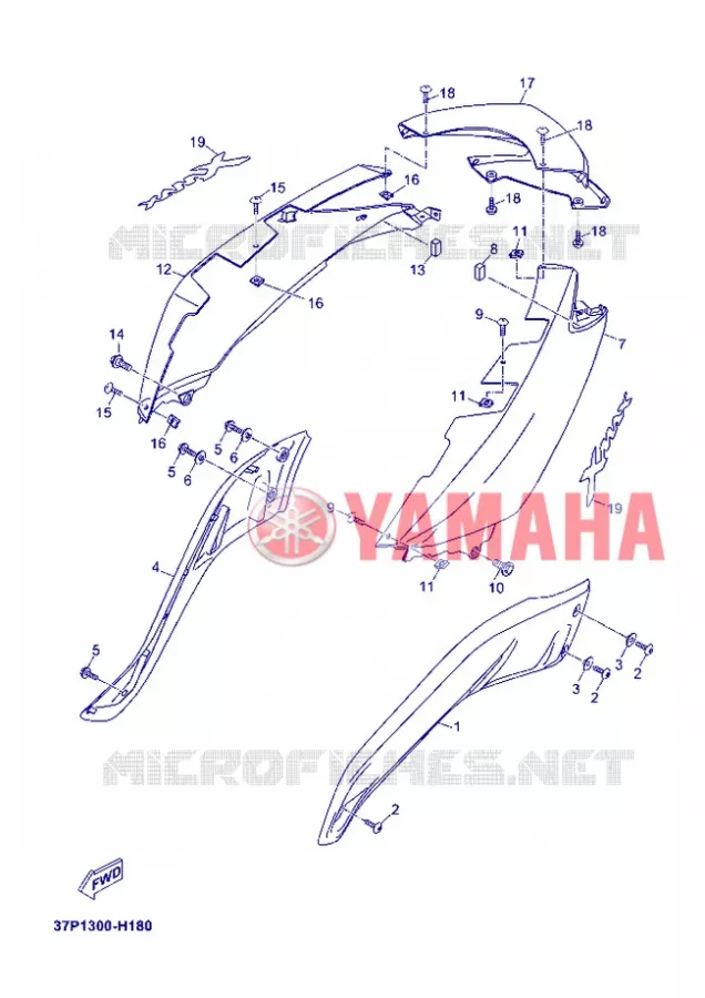 COUVERCLE LATERAL Yamaha SCOOTER 250 2012 XMAX  YP250R X-MAX 250