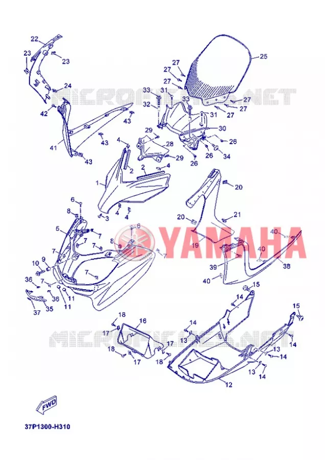 PARE BRISE Yamaha SCOOTER 250 2012 XMAX  YP250R X-MAX 250