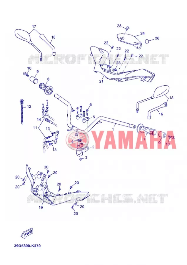 GUIDON ET CABLES Yamaha SCOOTER 250 2012 XMAX  YP250R X-MAX 250