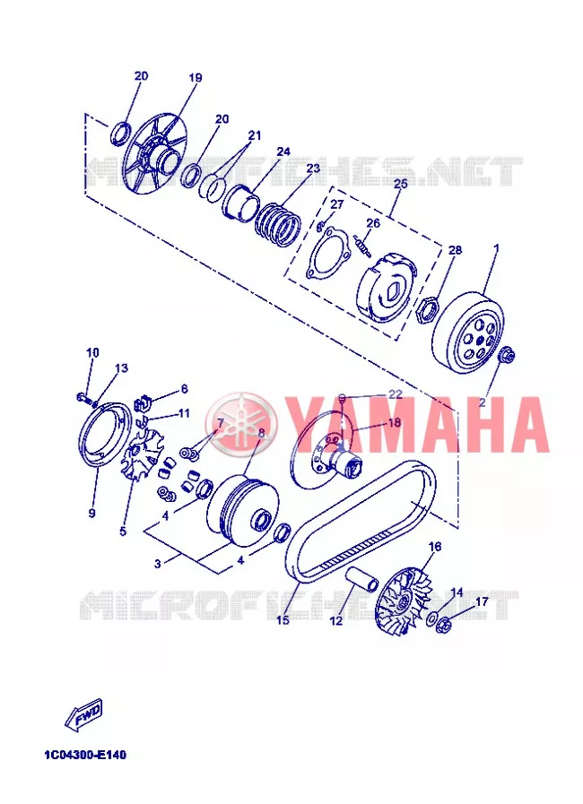 EMBRAYAGE DE DEMARREUR Yamaha SCOOTER 250 2012 XMAX SPORT  YP250R X-MAX 250 SPORT