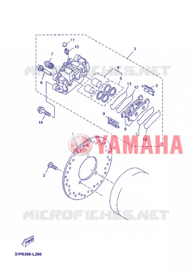 ETRIER DE FREIN ARRIERE Yamaha SCOOTER 250 2012 XMAX SPORT  YP250R X-MAX 250 SPORT