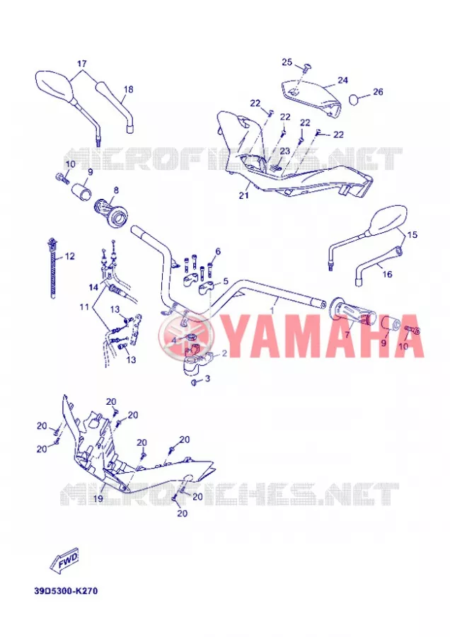 GUIDON ET CABLES Yamaha SCOOTER 250 2012 XMAX ABS  YP250RA