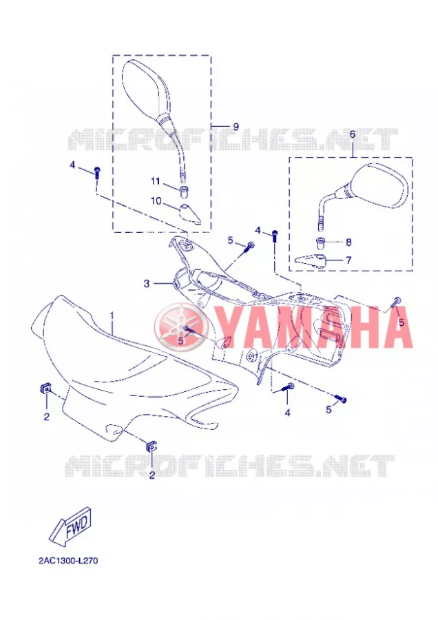 CARENAGES 1  Yamaha SCOOTER 50 2012 NEOS 4T UBS  YN50FU