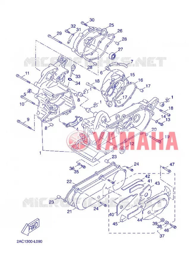 CARTER MOTEUR Yamaha SCOOTER 50 2012 NEOS 4T UBS  YN50FU