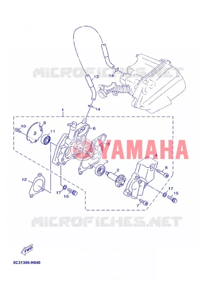 POMPE A EAU / DURITES Yamaha SCOOTER 50 2012 NEOS 4T UBS  YN50FU